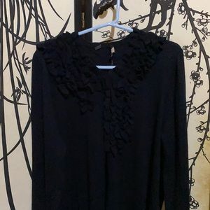 Seventy Black Ruffled Cardigan